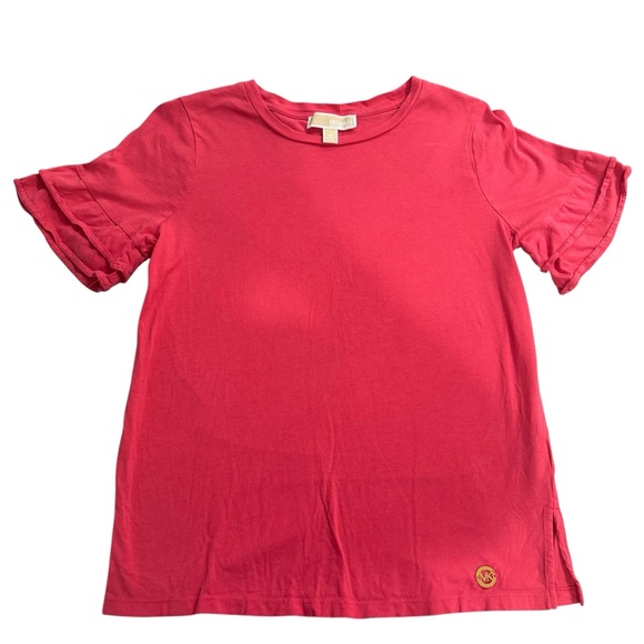 Michael by Michael Kors Pink Ruffle Sleeve Women's Top - Picture 2 of 6